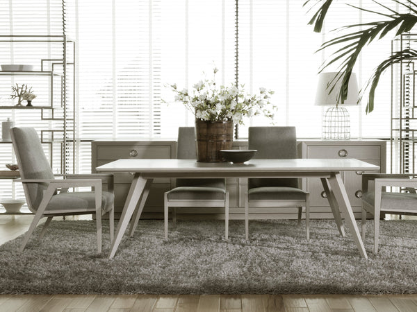 Lexington Artistica Home Arturo Arm Chair - Contemporary Design With Unique Caning And Luxurious Frost Gray Upholstery Finish Light Gray Wood 2105-881-01