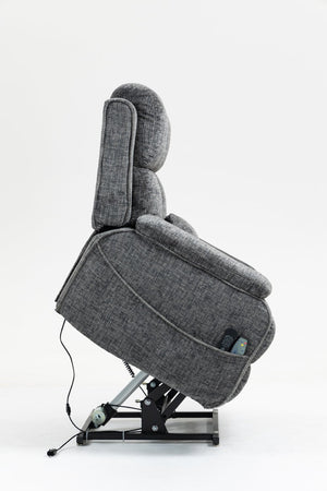English Elm Oversized Power Lift Recliner Chair with Massage Heating and Usb Charging for Living Room Grey W547S00071