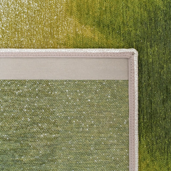 Louis de Poortere Meditation Collection Drop Low Pile Area Rug with Bold Artistic Motif for Modern Interiors Green Pepper 6'7 x 9'2 120231