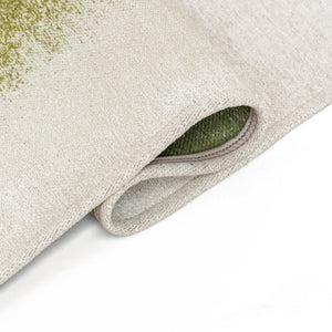 Louis de Poortere Meditation Collection Drop Low Pile Area Rug with Bold Artistic Motif for Modern Interiors Green Pepper 6'7 x 9'2 120231