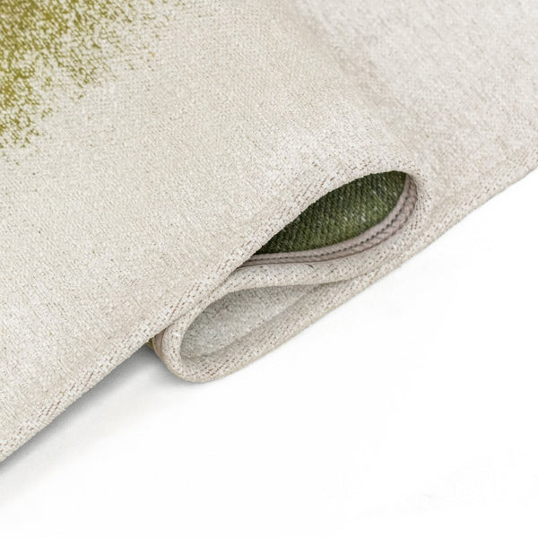 Louis de Poortere Meditation Collection Drop Low Pile Area Rug with Bold Artistic Motif for Modern Interiors Green Pepper 6'7 x 9'2 120231