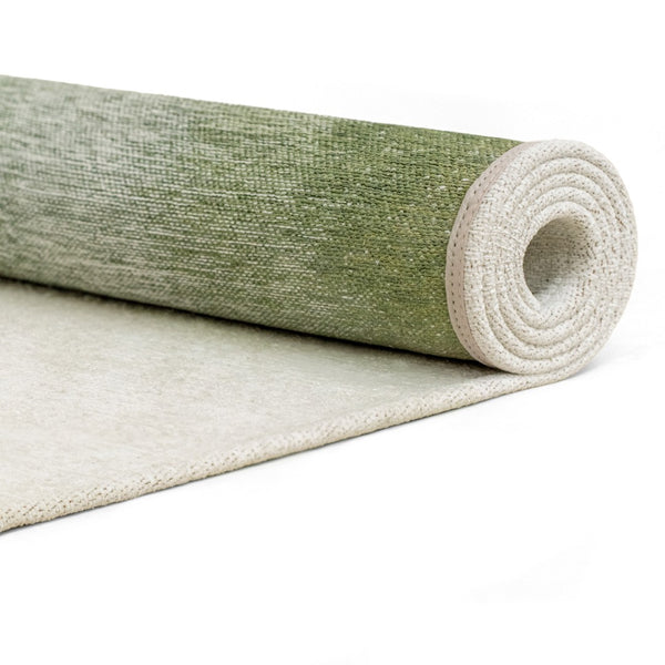 Louis de Poortere Meditation Collection Drop Low Pile Area Rug with Bold Artistic Motif for Modern Interiors Green Pepper 6'7 x 9'2 120231