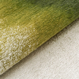 Louis de Poortere Meditation Collection Drop Low Pile Area Rug with Bold Artistic Motif for Modern Interiors Green Pepper 6'7 x 9'2 120231