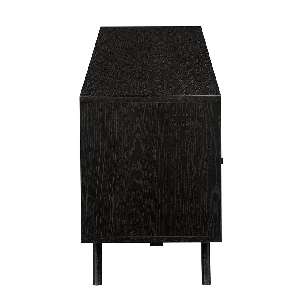 Kela 70" Mid-Century Modern TV Stand with Smart Storage - Sleek Design for TVs Up to 80" - Black