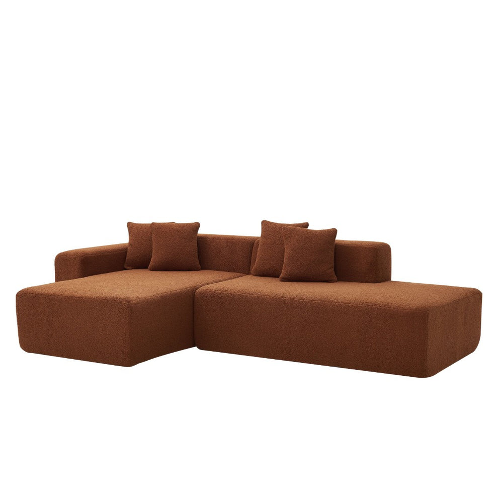 English Elm Luxurious Modular Sectional Couch - Cozy Lambswool Fabric L-Shape Sofa With Chaise! W1765S00071-GIGA