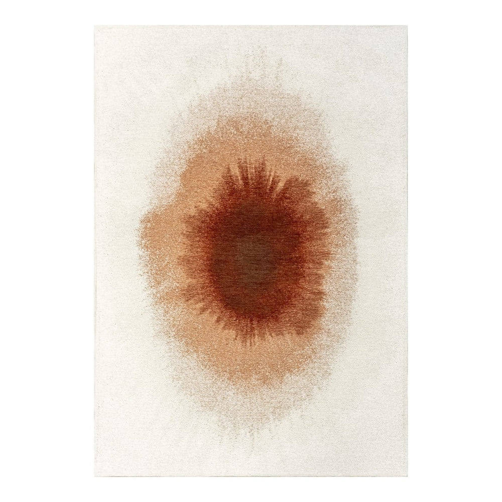 Louis de Poortere Meditation Collection Drop Low Pile Area Rug with Bold Artistic Motif for Modern Interiors Indian Snow 6'7 x 9'2 120242