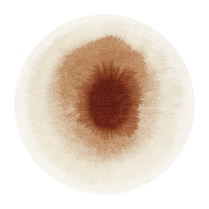 Louis de Poortere Meditation Collection Drop Low Pile Area Rug with Bold Artistic Motif for Modern Interiors Indian Snow 4'7 x 4'7 120247