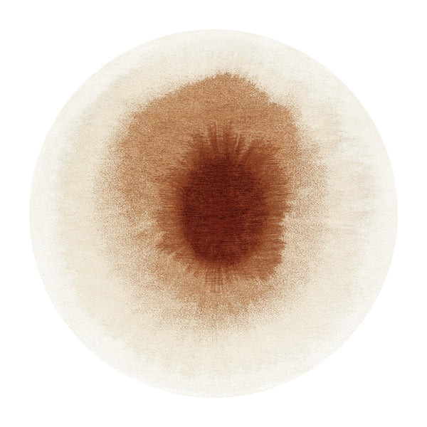 Louis de Poortere Meditation Collection Drop Low Pile Area Rug with Bold Artistic Motif for Modern Interiors Indian Snow 4'7 x 4'7 120247