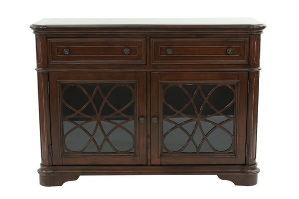 English Elm Traditional Elegant Server with Spacious Drawers and Cabinet Storage for Dining Room Organization and Style Dark Oak 59 L x 44 W x 27 H B011P395603