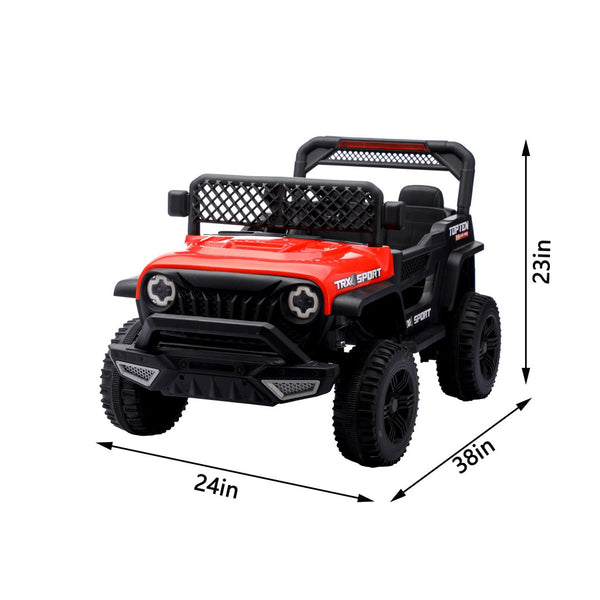 English Elm Ride on Electric Kids Car 12v Luxury Toy with Remote Control Swing and Led Lights Red W1760P358693