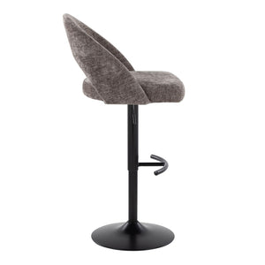 English Elm Adjustable Swivel Barstools Set of 2 Fabric Seat Black Metal Base Kitchen Counter Dark Grey B202S02003