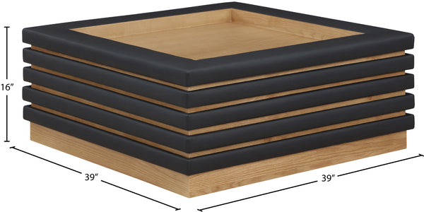 Rory Black Vegan Leather Coffee Table 210Black-CT Meridian Furniture
