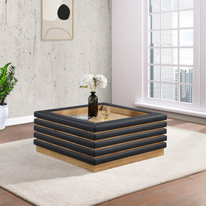 Rory Black Vegan Leather Coffee Table 210Black-CT Meridian Furniture