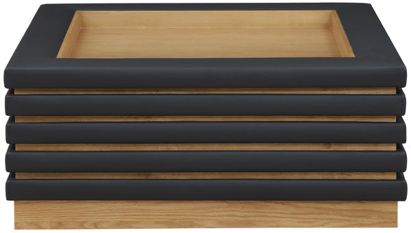 Rory Black Vegan Leather Coffee Table 210Black-CT Meridian Furniture
