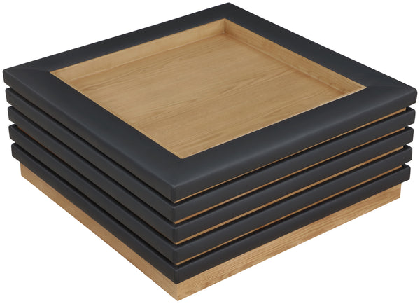 Rory Black Vegan Leather Coffee Table 210Black-CT Meridian Furniture