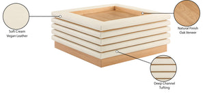 Rory Cream Vegan Leather Coffee Table 210Cream-CT Meridian Furniture