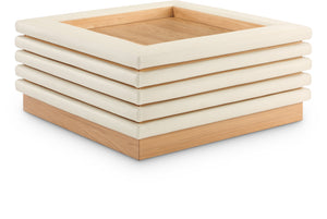 Rory Cream Vegan Leather Coffee Table 210Cream-CT Meridian Furniture