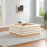 Rory Cream Vegan Leather Coffee Table 210Cream-CT Meridian Furniture