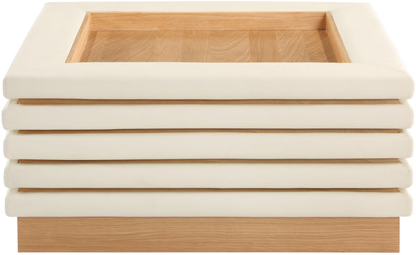 Rory Cream Vegan Leather Coffee Table 210Cream-CT Meridian Furniture