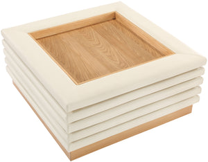 Rory Cream Vegan Leather Coffee Table 210Cream-CT Meridian Furniture