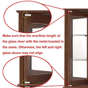 English Elm Walnut Corner Display Cabinet with Mirrored Back Lit Glass Shelves for Living Room W1693P171668