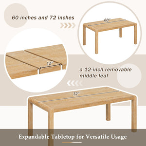 English Elm Trexm Rustic Oak Extendable Dining Set with Upholstered Chairs Bench Seats 6 Natural ST000154AAN