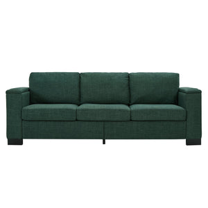 English Elm 93.7" Modern Living Room Sofa with Cup Holder & Hidden Storage, Upholstered Polyester, Durable Frame Green W1097S00195