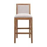 Christopher Knight Home® - Noble House - - 30.5 Inch Height Bar Stools Set Of 2, Rubber Wood Frame,Fabric Sponge Cushion And Upholstered Barstools, Retro Bar Chairs Suitable For Kitchen Island,Bedroom,Dining Room.