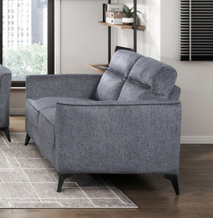 English Elm Modern 3-Piece Living Room Sofa Set - Dark Gray Microfiber With Black Metal Legs For Comfort & Style B011S01756