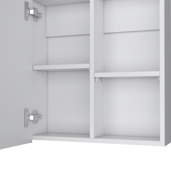 English Elm Medicine Cabinet Clayton White with Mirrored Door, Space-Saving Engineered Wood, Four Shelves, 27"x24" B092P238725