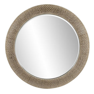 Howard Elliott Bergman Mirror - Oversized Round Frame With Textured Ribbed Design For A Stunning Home Accent Silver Polyurethane 21117-howard-elliott
