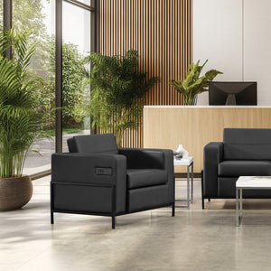 OSP Home Furnishings Arctic Club Chair Faux Leather with Usb Charging for Executive Office or Hotel Lounge Use ARCT51-U65