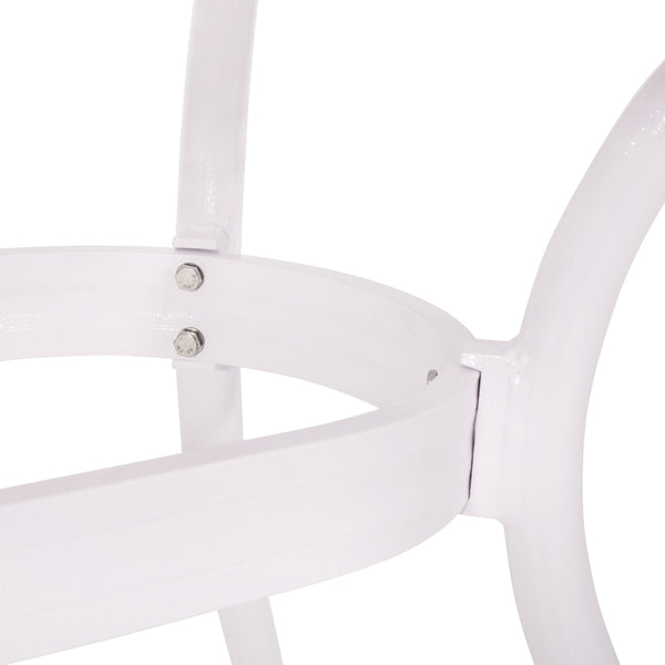 English Elm Christopher Knight Home® - Monterey Cast Aluminum 7-Piece Outdoor Dining Set in White — Floral Lattice Table, Rust-Resistant Elegance 54589.00WHI-6_57704.00WHI