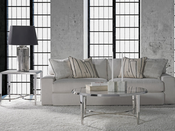 Lexington Artistica Home Ss Sangiovese End Table – Italian-inspired Design With Polished Stainless Steel And Unique Travertine Top Stainless Steel Wood 2112-959