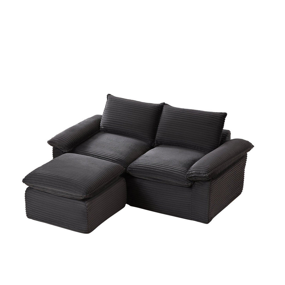 English Elm Modern Corduroy Cloud Sofa - Cozy Modular Seating For Stylish Living Rooms, Apartments & Offices W3396S00031