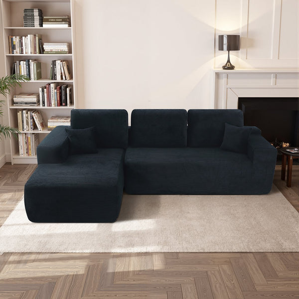 English Elm Cloud Modular Sectional Sofa With L-Shape Chaise – Plush Corduroy Upholstery, No Assembly, Cozy Retreat W3975S00007