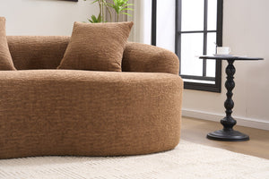 English Elm Compression Compression Sponge Sofa Curved Modular Sectional with 30D High-Density Chenille Sleeper for Cozy Apartment Living Room Comfort and Safe Rounded Design Caramel W2231S00040