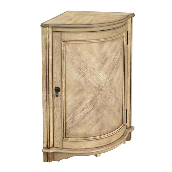 Butler Specialty Durham Triangular Wood Corner Cabinet – Stylish Storage Solution With Adjustable Shelf & Antique Pull Beige Rubberwood Solids,Mdf,Cherry Veneers,Brass 2115424-butler