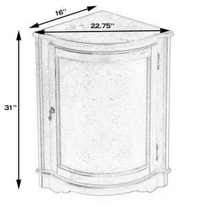 Butler Specialty Durham Triangular Wood Corner Cabinet – Stylish Storage Solution With Adjustable Shelf & Antique Pull Beige Rubberwood Solids,Mdf,Cherry Veneers,Brass 2115424-butler