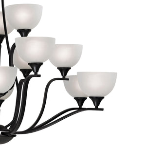 Thomas Lighting Bristol Lane 3-Light Chandelier with Oil Rubbed Frame and White Glass Dome Shades Bronze 45 inches 2115CH/10