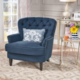 Christopher Knight Home® - Noble House - Tafton Dark Blue Fabric Club Chair