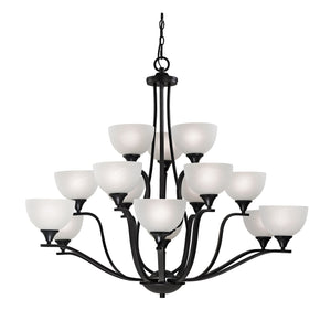 Bristol Lane 45'' Wide 15-Light Chandelier - Oil Rubbed Bronze with White Glass 2115CH/10 Thomas