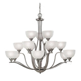 Bristol Lane 45'' Wide 15-Light Chandelier - Brushed Nickel with White Glass 2115CH/20 Thomas