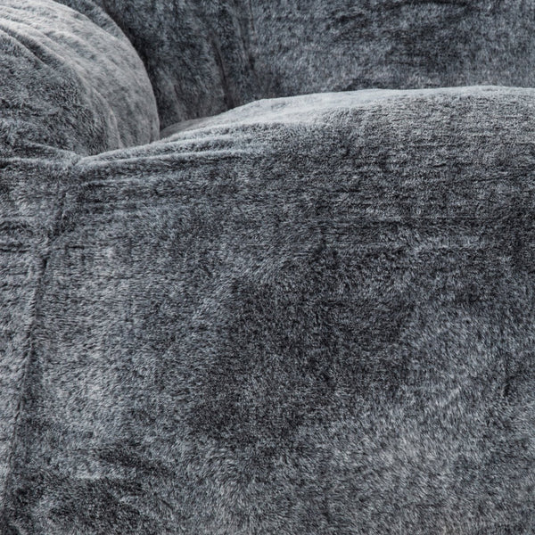 English Elm Modern Tore Lounger Faux Fur Memory Foam Bean Bag with Armrests, Plush Blue-Gray Chair for Relaxation and Gamingcomfort B011P204484