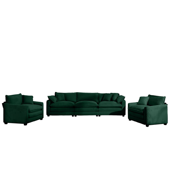 English Elm Luxurious Corduroy Sofa Set: Elegant 3-Seater & 2 Single Sofas For Stylish Living Rooms & Clubs W714S00806