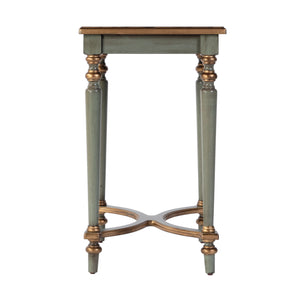 Butler Specialty Company Tyler Elegant Rectangular Wood Side Table With Unique Starburst Inlay Design Pastel Green Rubberwood,Cherry,Maple And Walnut Veneers,Mdf 2116482-butler