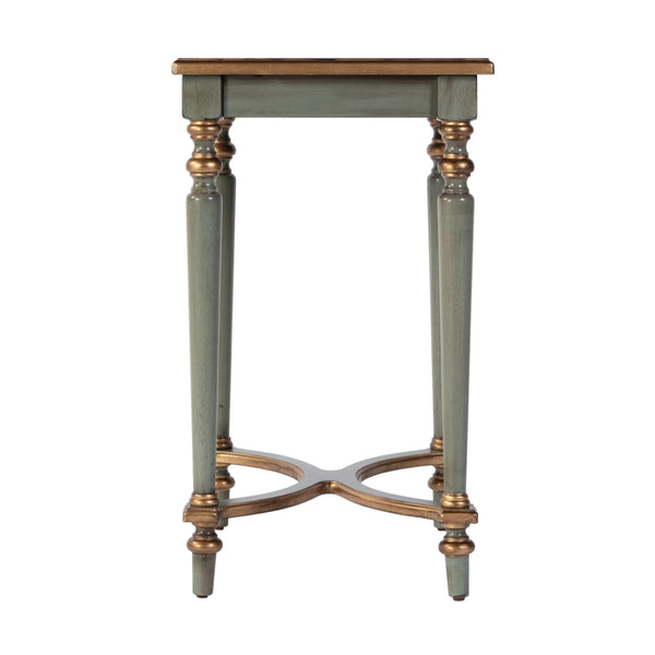 Butler Specialty Company Tyler Elegant Rectangular Wood Side Table With Unique Starburst Inlay Design Pastel Green Rubberwood,Cherry,Maple And Walnut Veneers,Mdf 2116482-butler