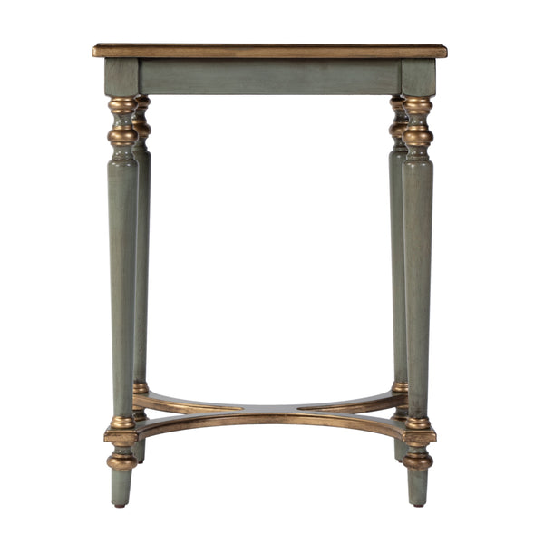 Butler Specialty Company Tyler Elegant Rectangular Wood Side Table With Unique Starburst Inlay Design Pastel Green Rubberwood,Cherry,Maple And Walnut Veneers,Mdf 2116482-butler