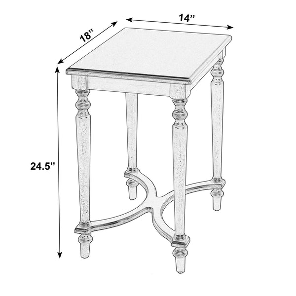 Butler Specialty Company Tyler Elegant Rectangular Wood Side Table With Unique Starburst Inlay Design Pastel Green Rubberwood,Cherry,Maple And Walnut Veneers,Mdf 2116482-butler