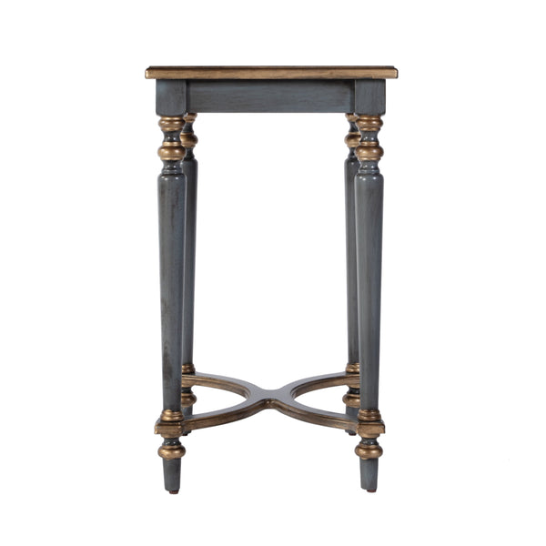 Butler Specialty Company Tyler Elegant Rectangular Wood Side Table With Unique Starburst Inlay Design Pastel Blue Rubberwood,Cherry,Maple And Walnut Veneers,Mdf 2116483-butler